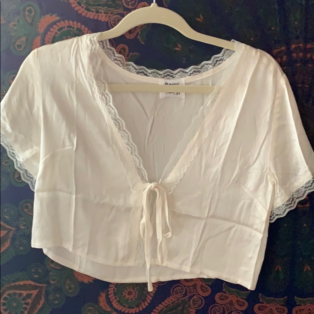 silk white tie shirt